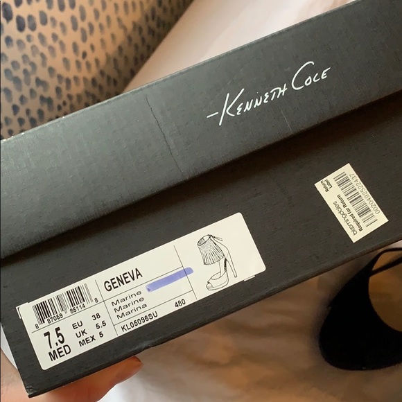 navy fringe ankle heels - Picture 7 of 7